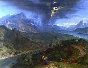 Jean Francois Millet, Mountain Landscape with Lightning